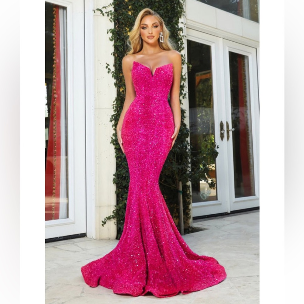 Hot pink Mermaid Gown